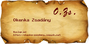 Okenka Zsadány névjegykártya